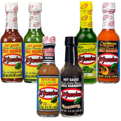El Yucateco front packaging showing six-bottle gift set and brand appeal