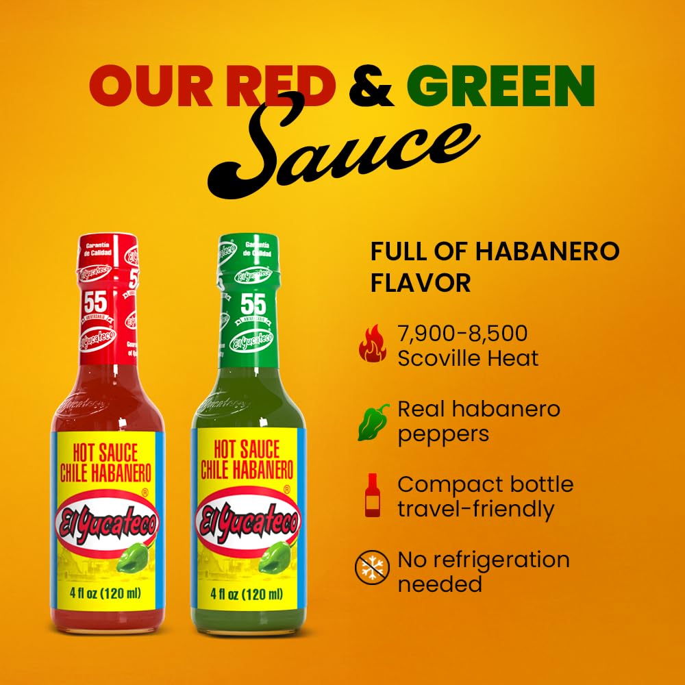 El Yucateco red sauce close-up shows rich tomato-spiced habanero benefit