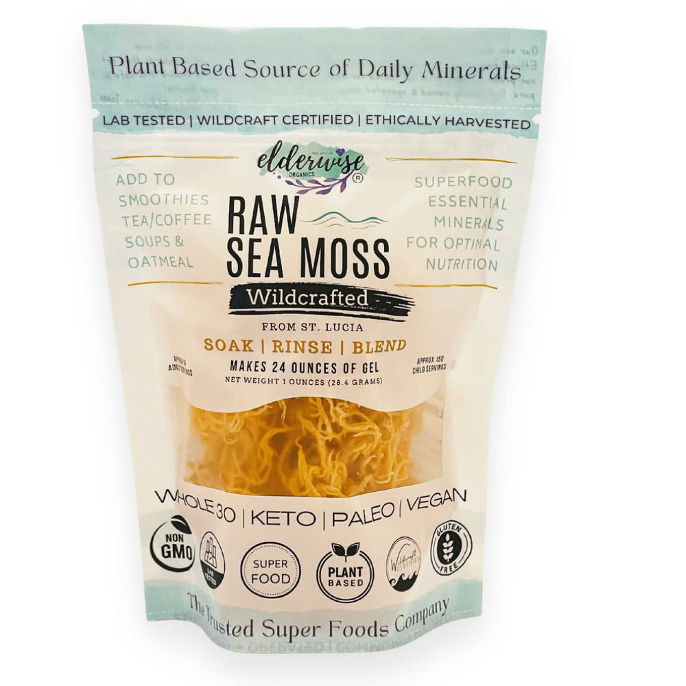 Elderwise Organics front packaging showing product and quantity benefit