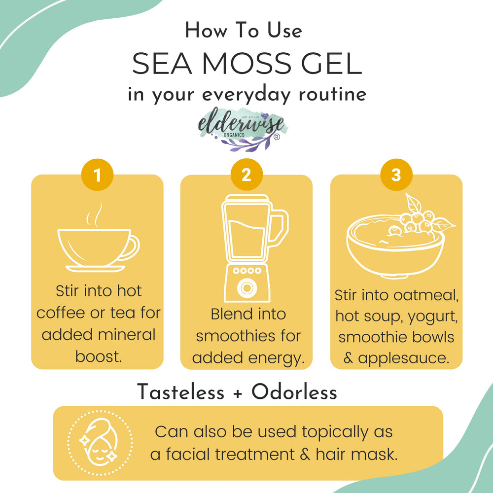 Elderwise Organics gel spooned into a smoothie delivering creamy boost
