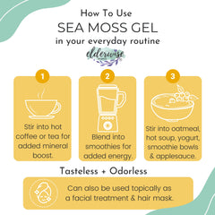 Elderwise Organics gel spooned into a smoothie delivering creamy boost