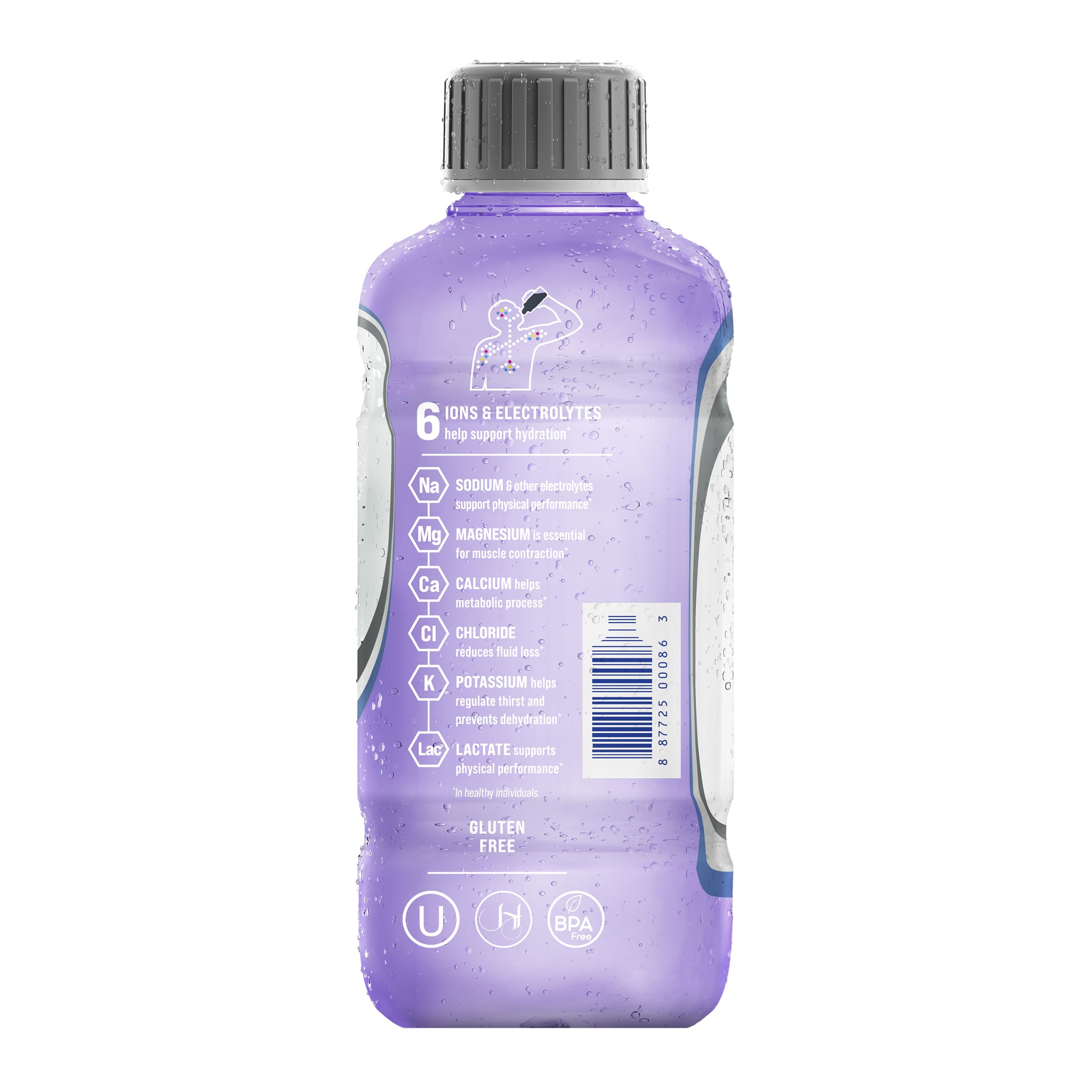 Electrolit liquid and bottle texture showing clarity and refreshing appearance
