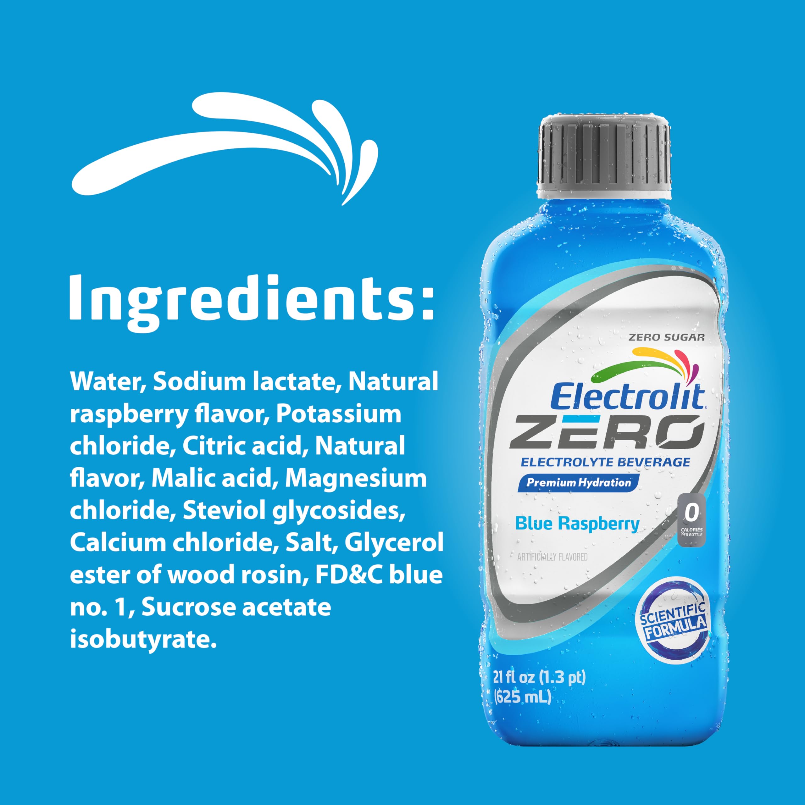 Electrolit ingredients panel close-up shows electrolyte content and transparency