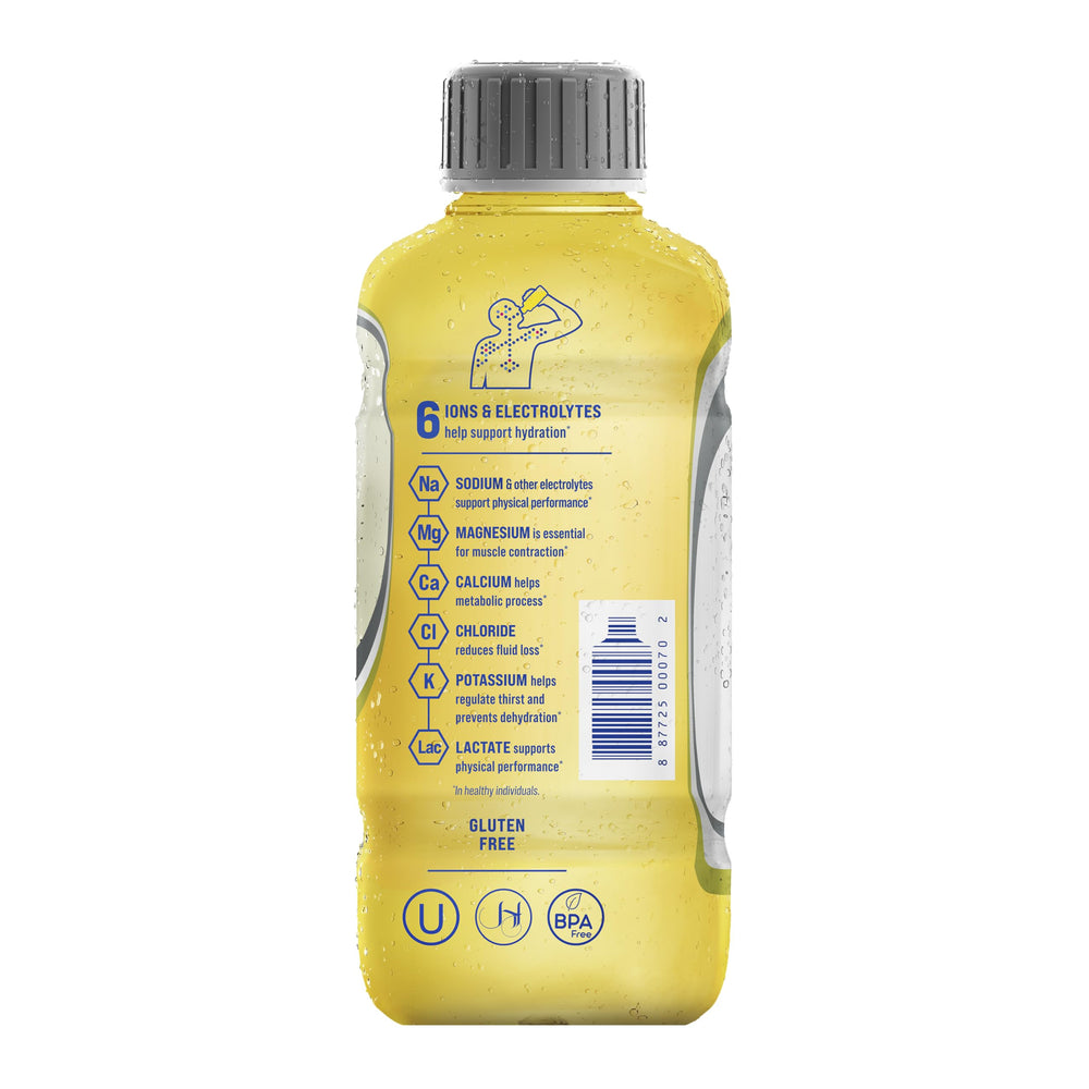 Electrolit bottle cap and neck highlighting resealable convenience for workouts