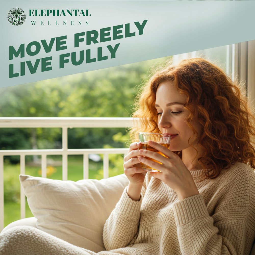 Elephantal Wellness teapot pouring brewed tea for convenient preparation benefit
