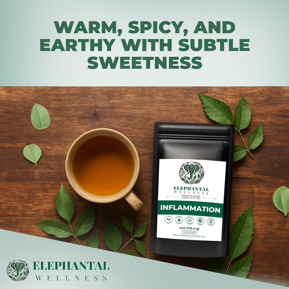 Elephantal Wellness steeping cup releasing aroma for calming ritual benefit