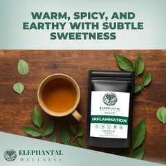Elephantal Wellness steeping cup releasing aroma for calming ritual benefit
