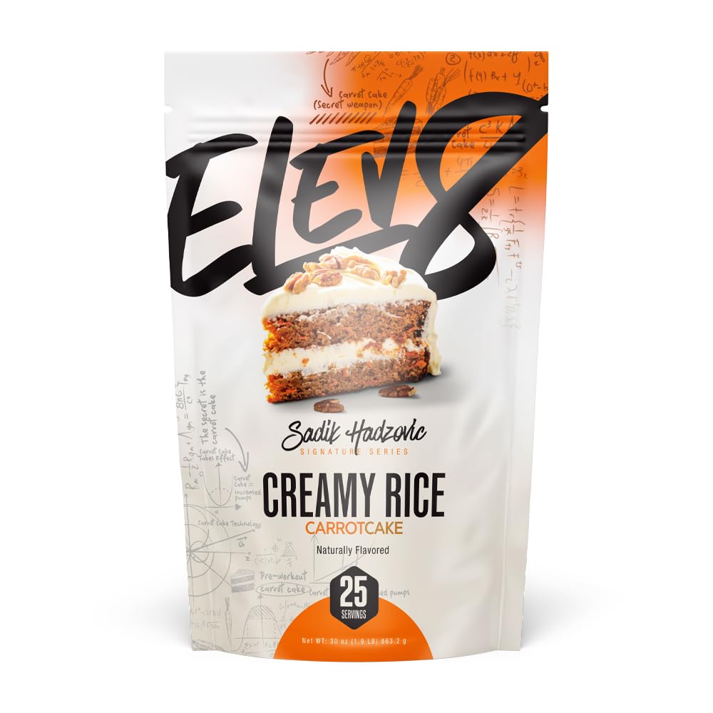 Elev8 Foods front packaging showing carrot cake flavor and benefits