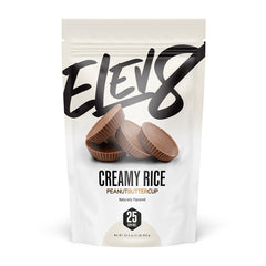 Elev8 front packaging showing peanut butter cup flavor and benefits