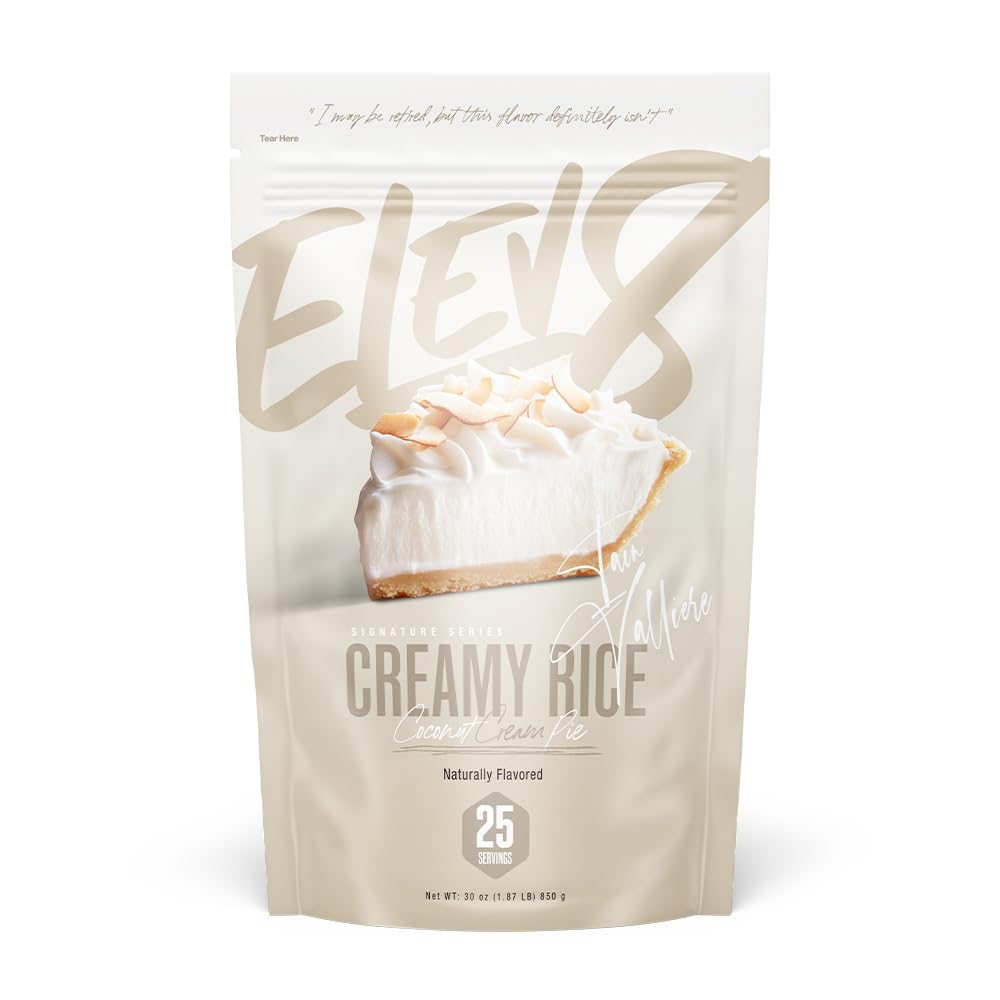 Elev8 Creamy Rice front packaging showing coconut flavor and benefits