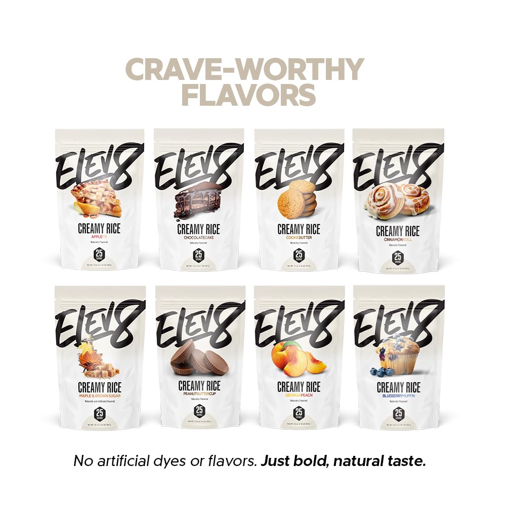 Elev8 Creamy Rice blended in bottle for convenient on-the-go energy