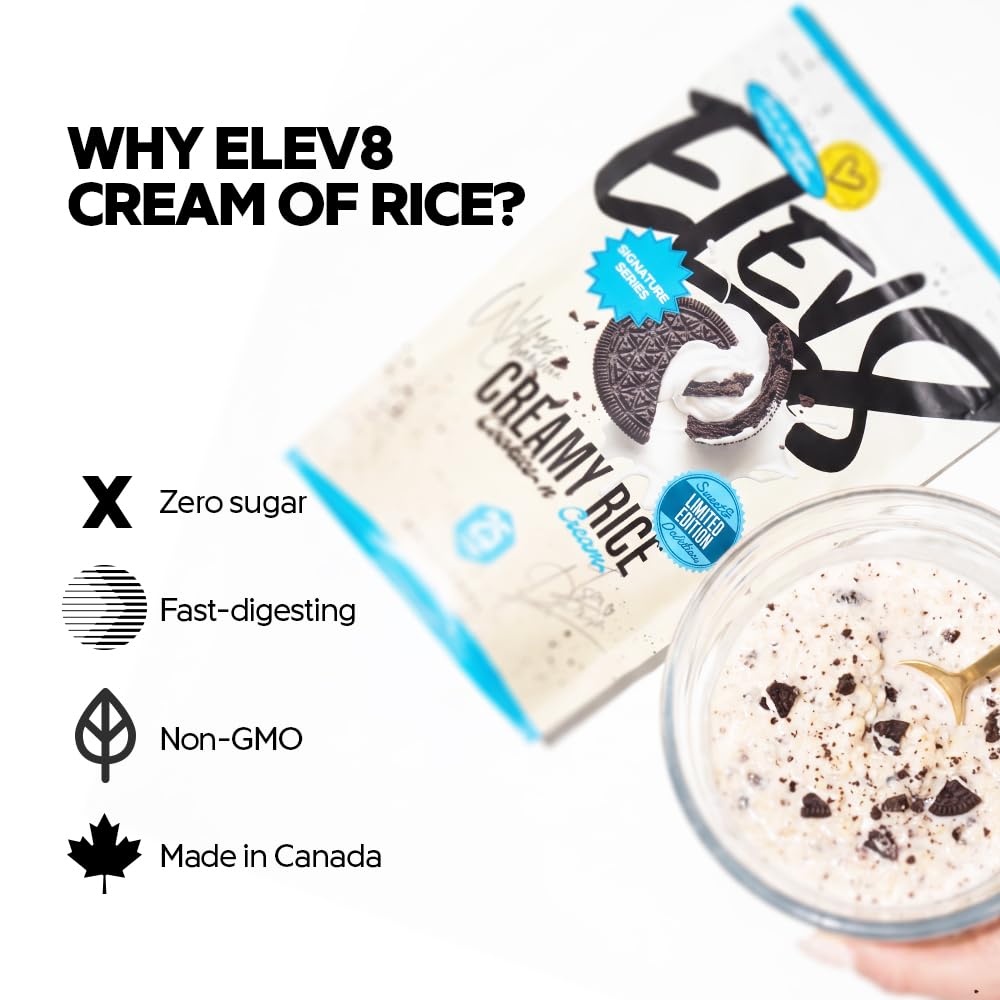 Elev8 Creamy Rice powder close-up texture for smooth easy mixing benefit