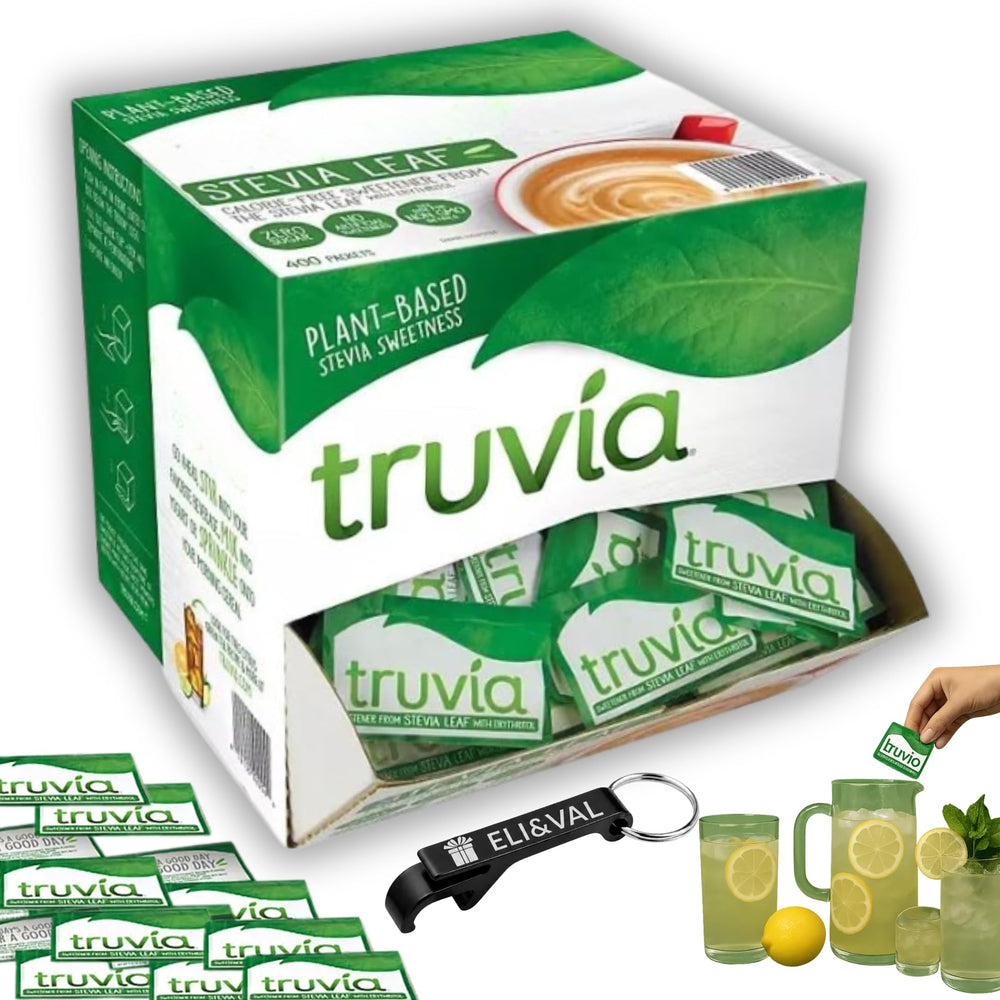 ELI&VAL Truvia front packaging showing quantity and convenience