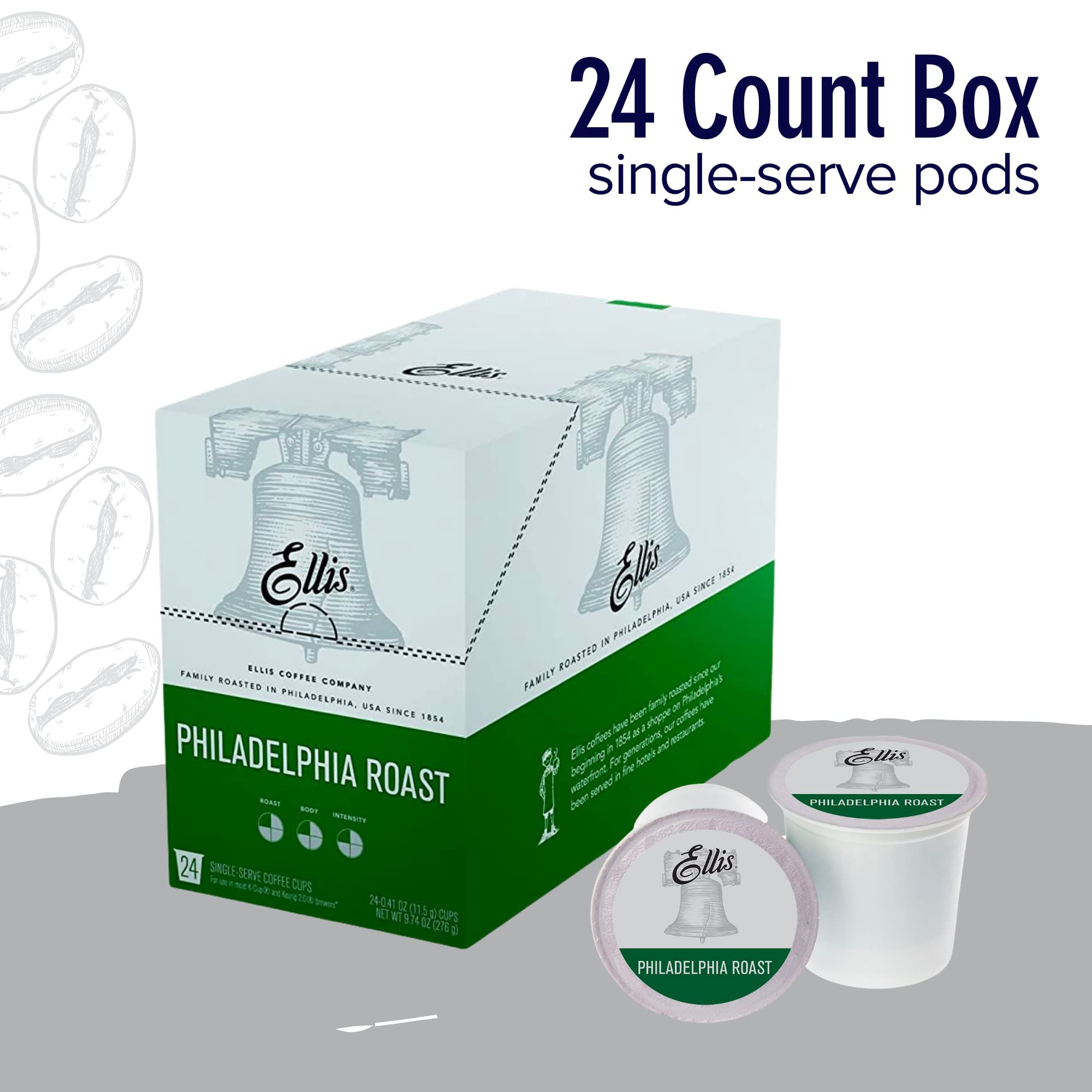 ELLIS COFFEE lifestyle kitchen scene with pod and mug for everyday home brewing