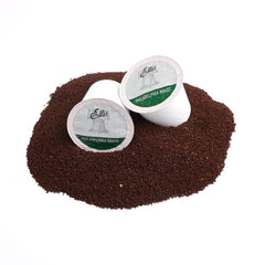 ELLIS COFFEE single-serve pod top view highlighting easy insertion and seal