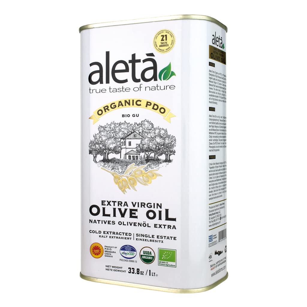 Ellora Farms Aleta 1L tin front view showing packaging and freshness benefits