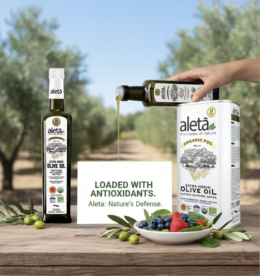 Ellora Farms drizzling oil on salad illustrating flavor-enhancing benefit