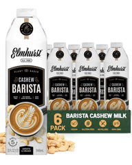 Elmhurst Barista cashew front packaging showing carton and brand for clarity