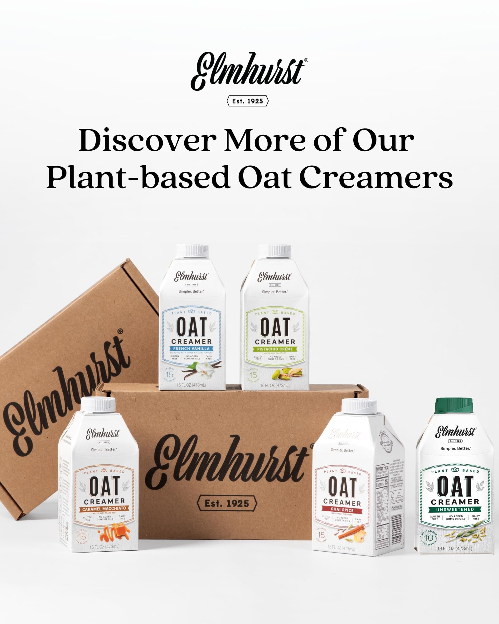 Elmhurst creamer on breakfast table enhancing coffee with caramel flavor