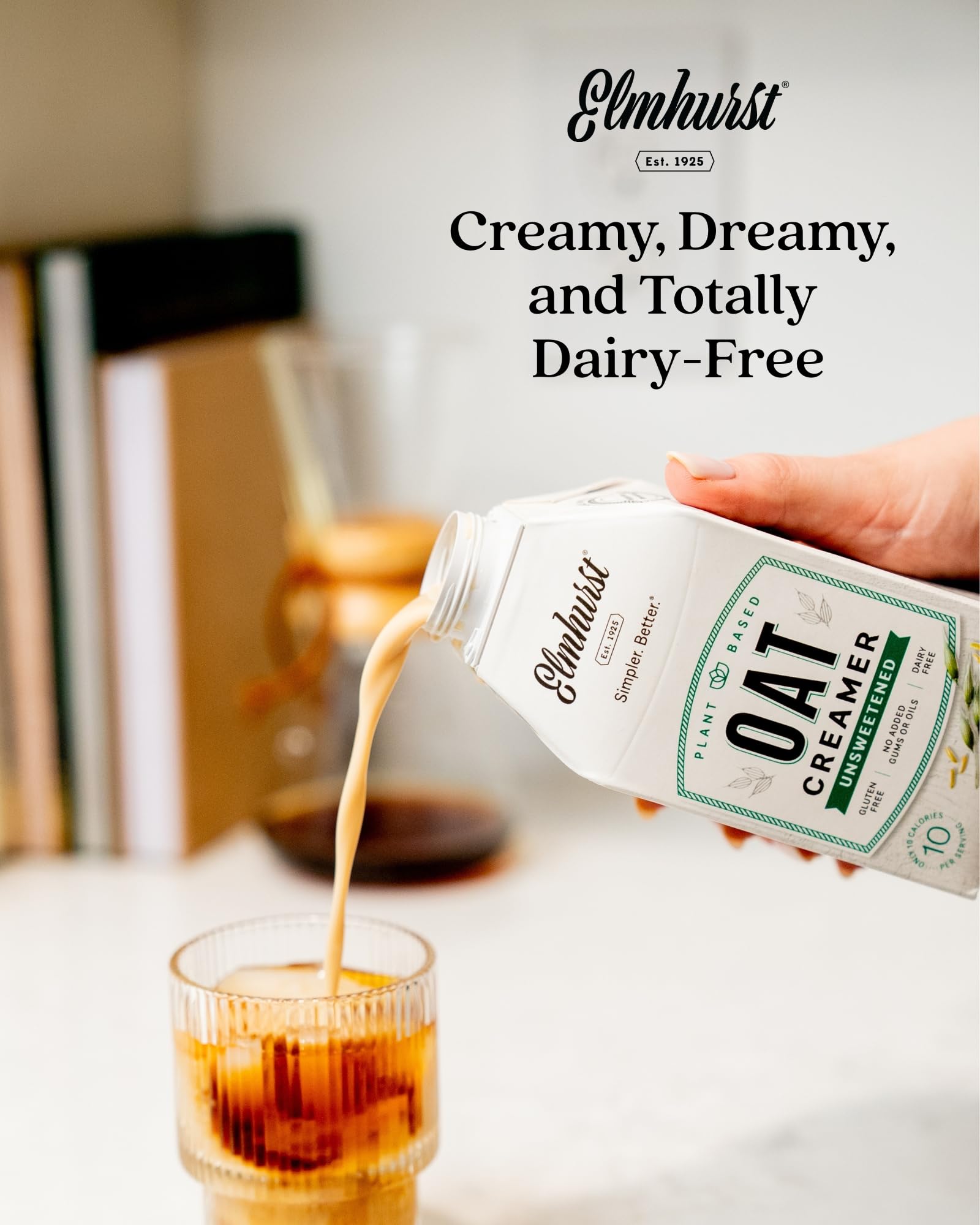 Elmhurst nutrition label and ingredients highlighting simple oat recipe