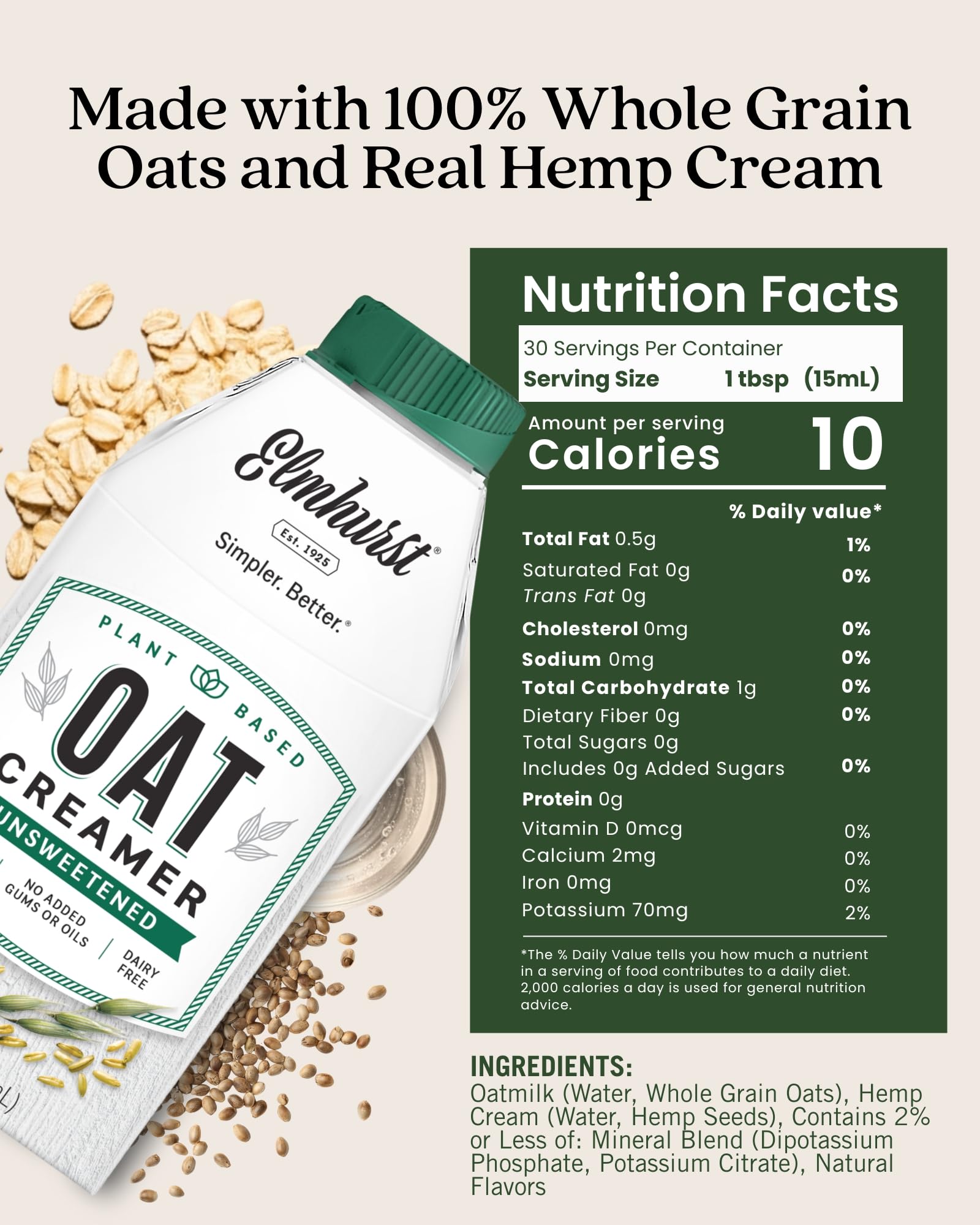 Elmhurst pouring oat creamer into coffee for creamy flavor enhancement