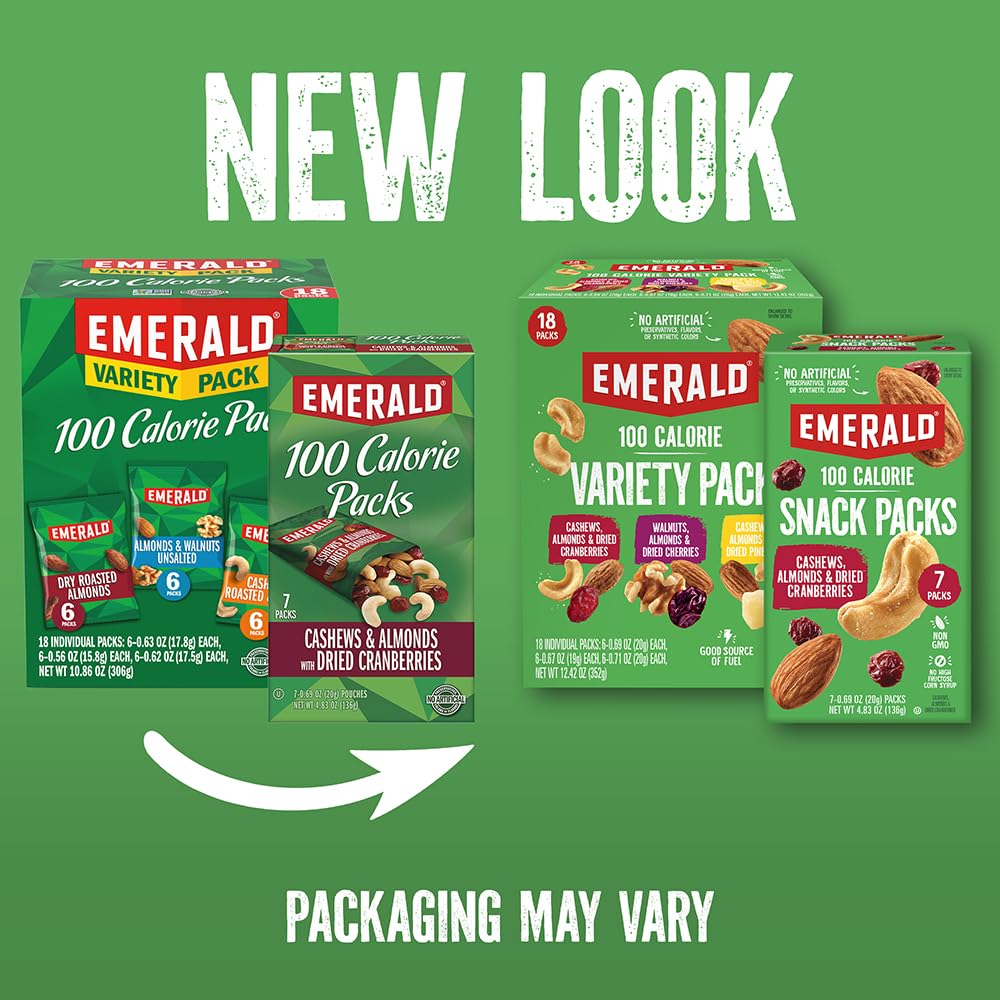 Emerald open pouch with cashews visible offering ready-to-eat portability and flavor
