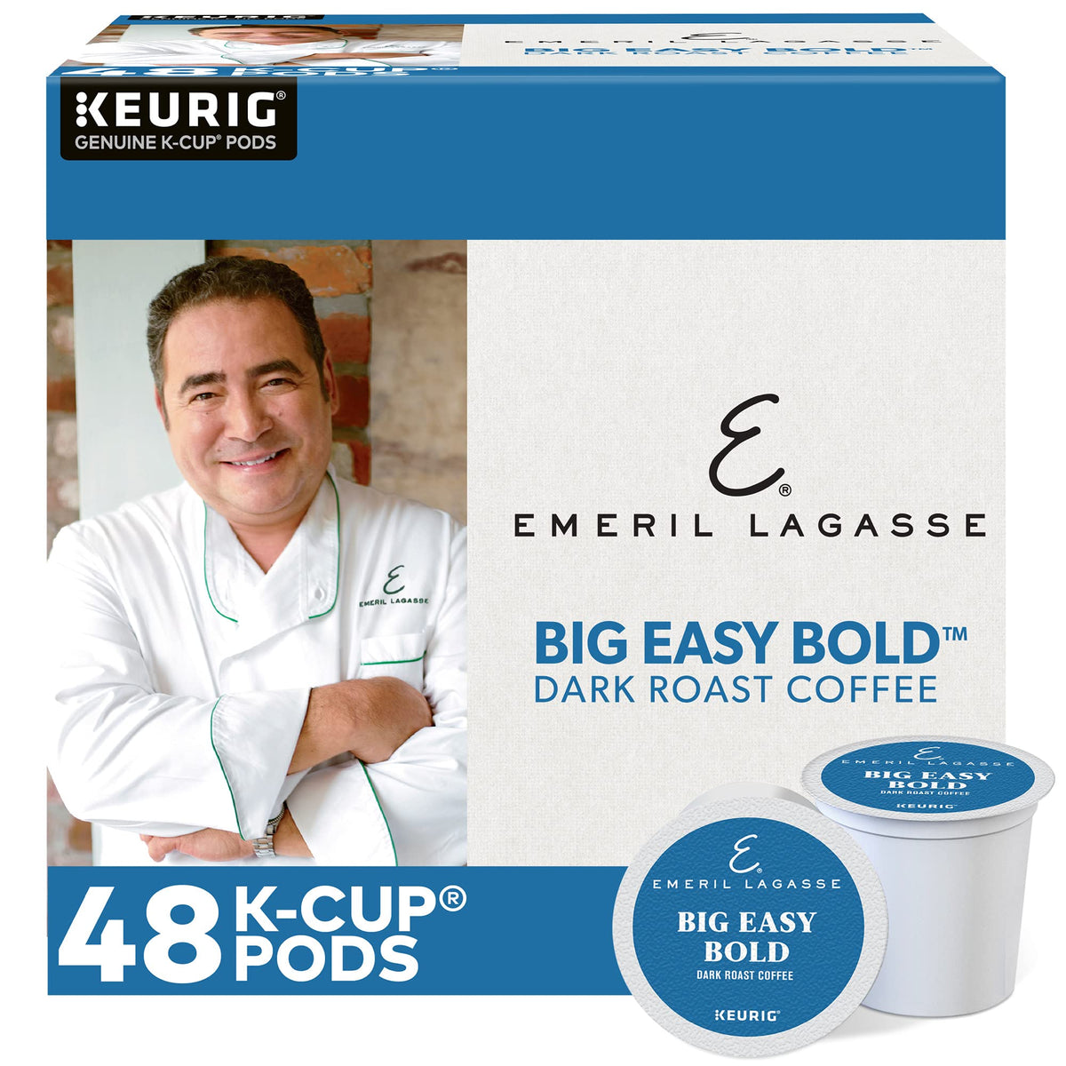 Emeril front box showing Big Easy Bold packaging and bold roast appeal