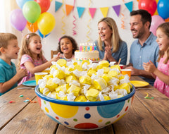 EMPORIUM CANDY TASTY TREATS FOR THE TUMMY open bag with taffy spilling showing quantity