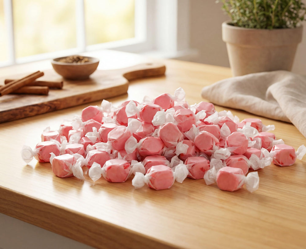 Emporium Candy taffy held in hand showing scale and generous portion benefit