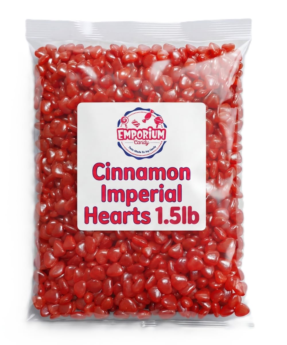 emporium candy close-up of a cinnamon heart texture and crunchy bite