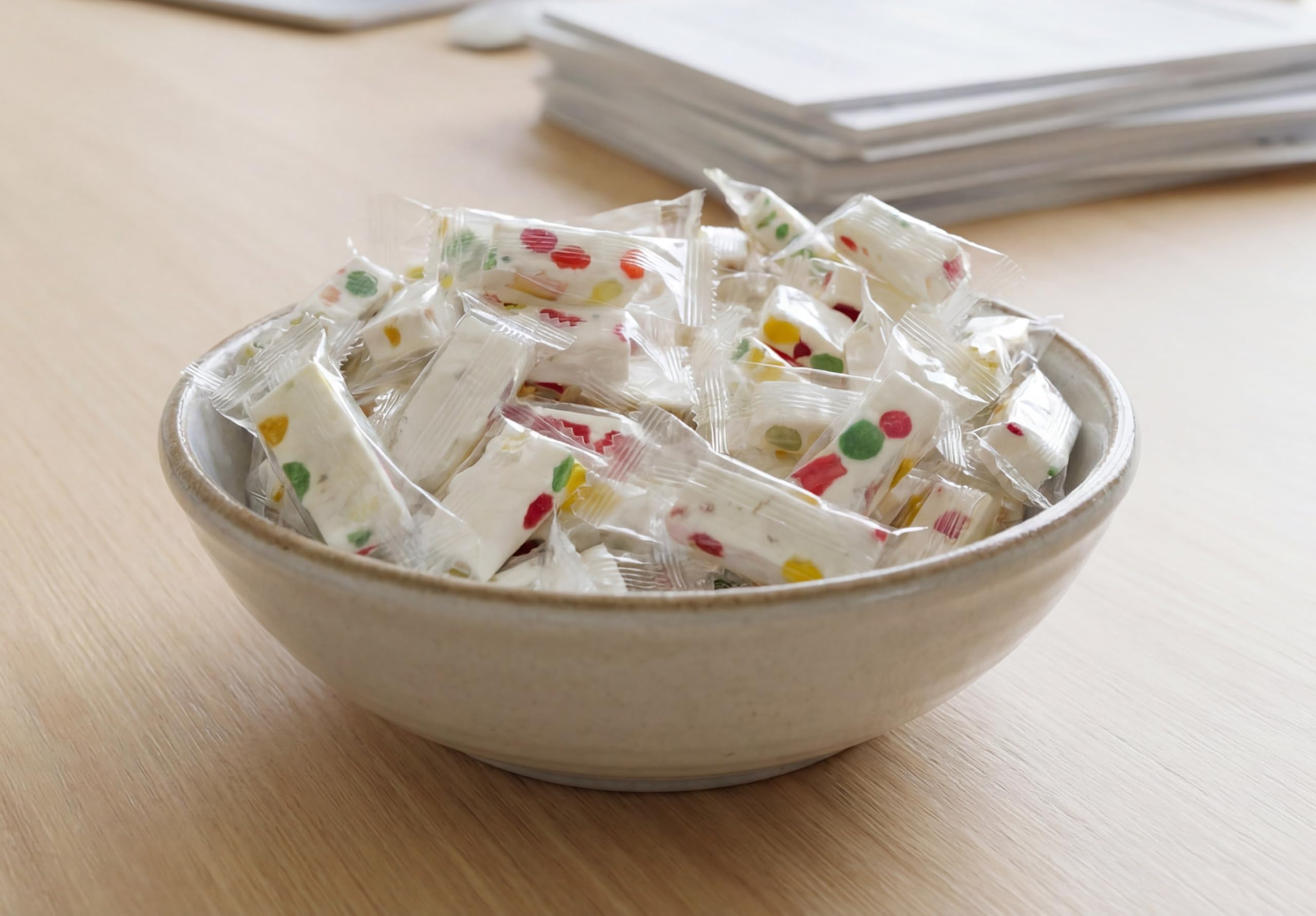 EMPORIUM CANDY colorful fruity jubes embedded in nougat adding flavor pops