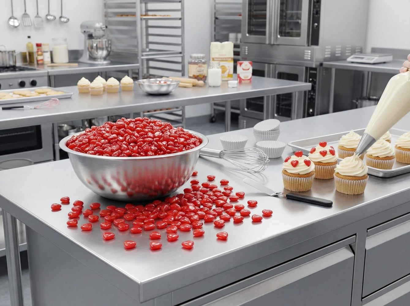 emporium candy open bulk bag displaying many red hearts for events