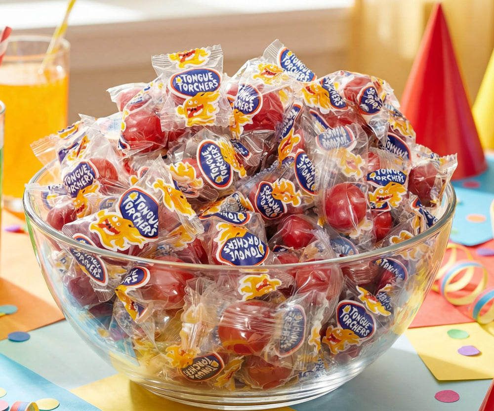 EMPORIUM candy in hand for scale showing portion size and portability