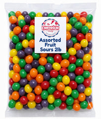 EMPORIUM assorted fruit sours scattered to show color and flavor variety