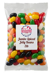 Close-up of a jumbo Emporium Spiced Jelly Bean showing glossy texture and chewiness