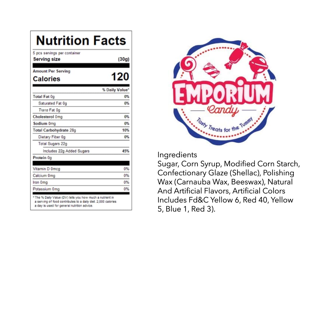 Product label and ingredients panel for Emporium Jelly Beans aiding informed choices