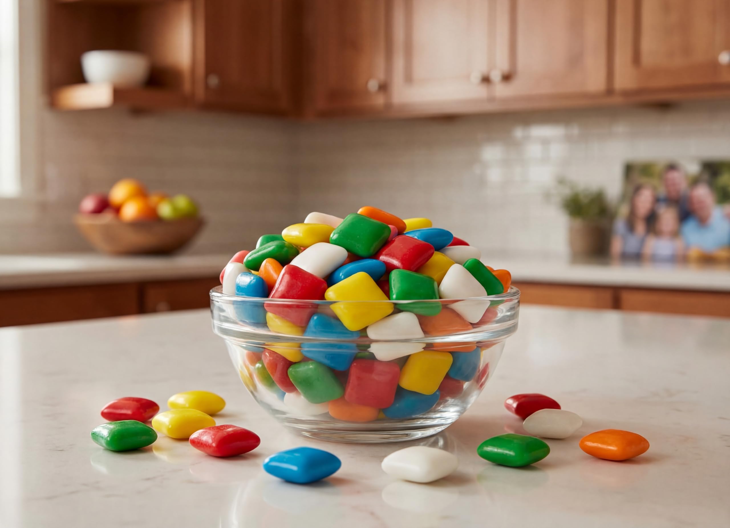 EMPORIUM scattered fruit-flavored square tabs offering colorful variety for candy dishes