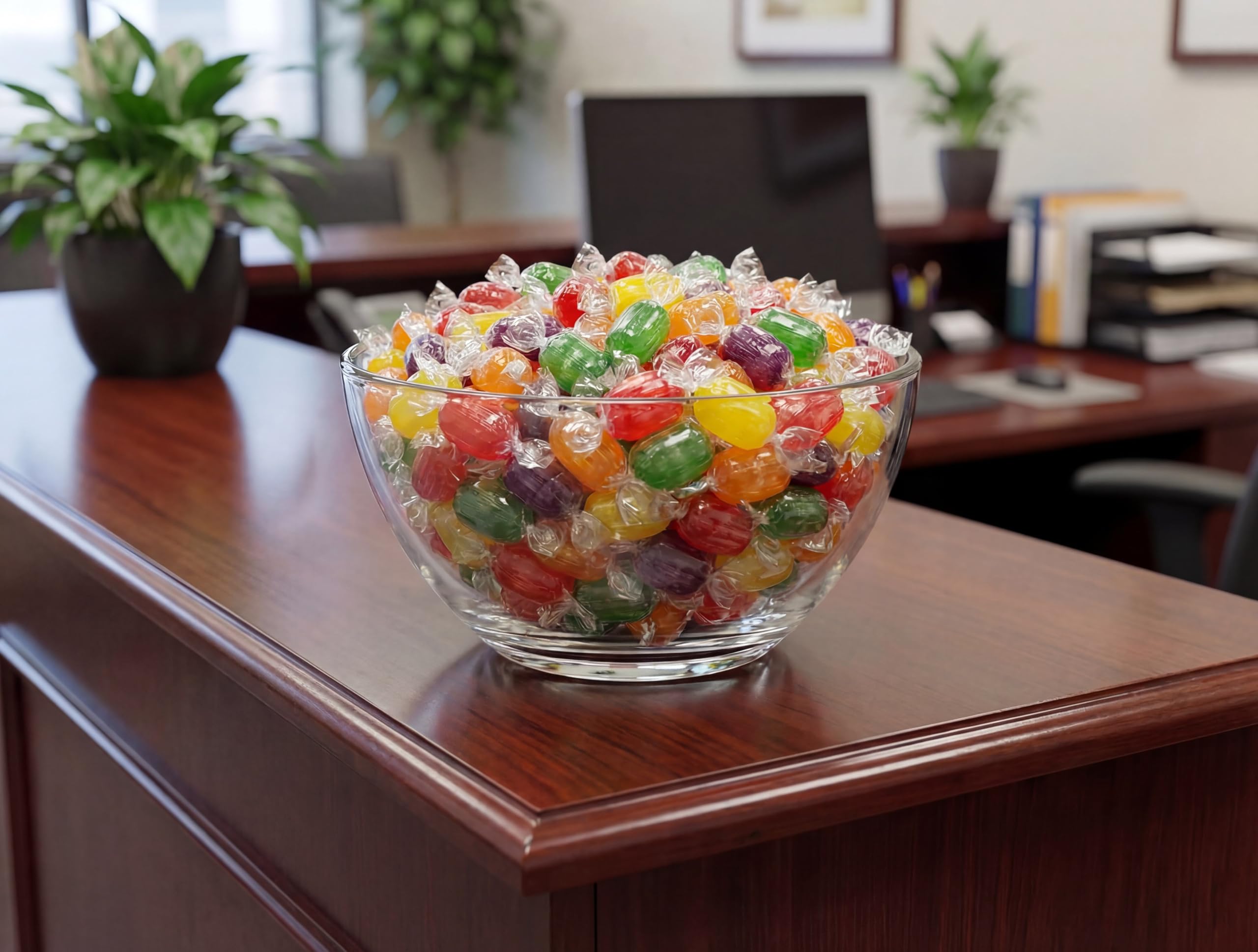 EMPORIUM CANDY TASTY TREATS FOR THE TUMMY open 2 lb bag showing plentiful assorted fruit candies