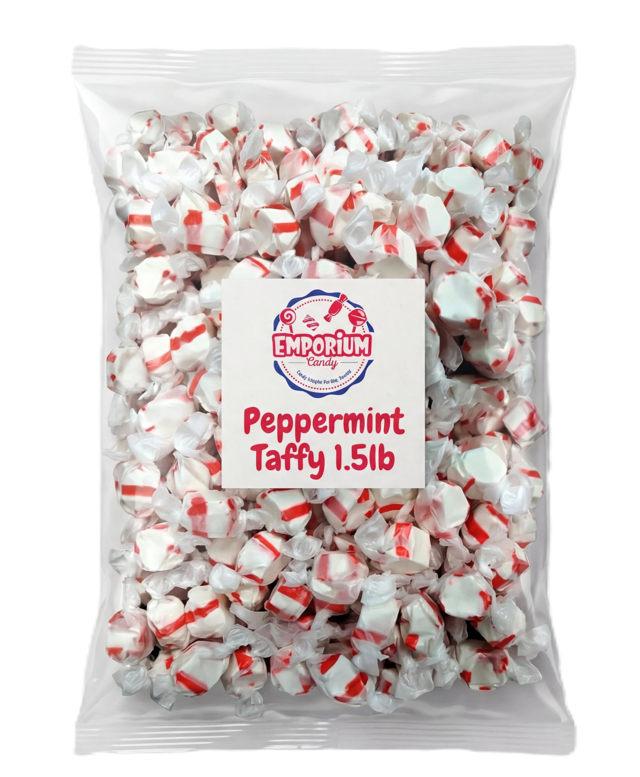 EMPORIUM Candy close-up of peppermint taffy texture showing soft stretchy chew