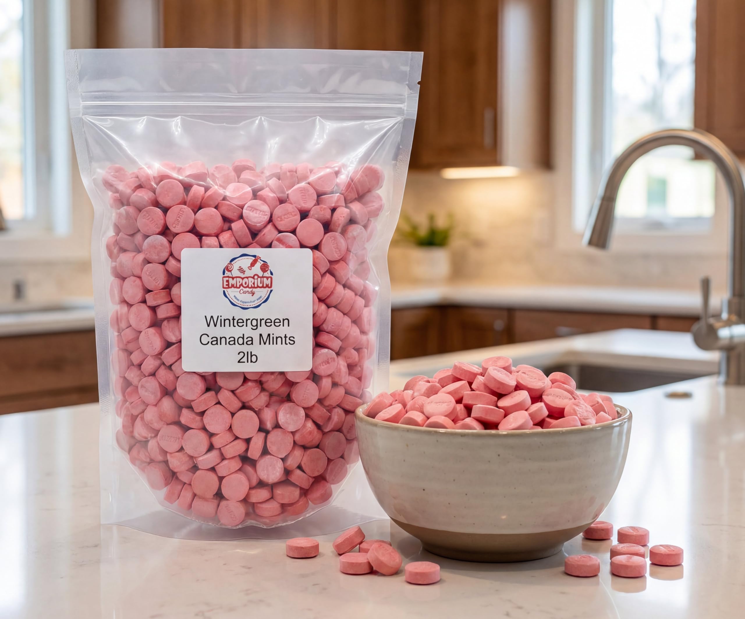 Emporium Candy mints in a glass bowl ideal for reception or office use