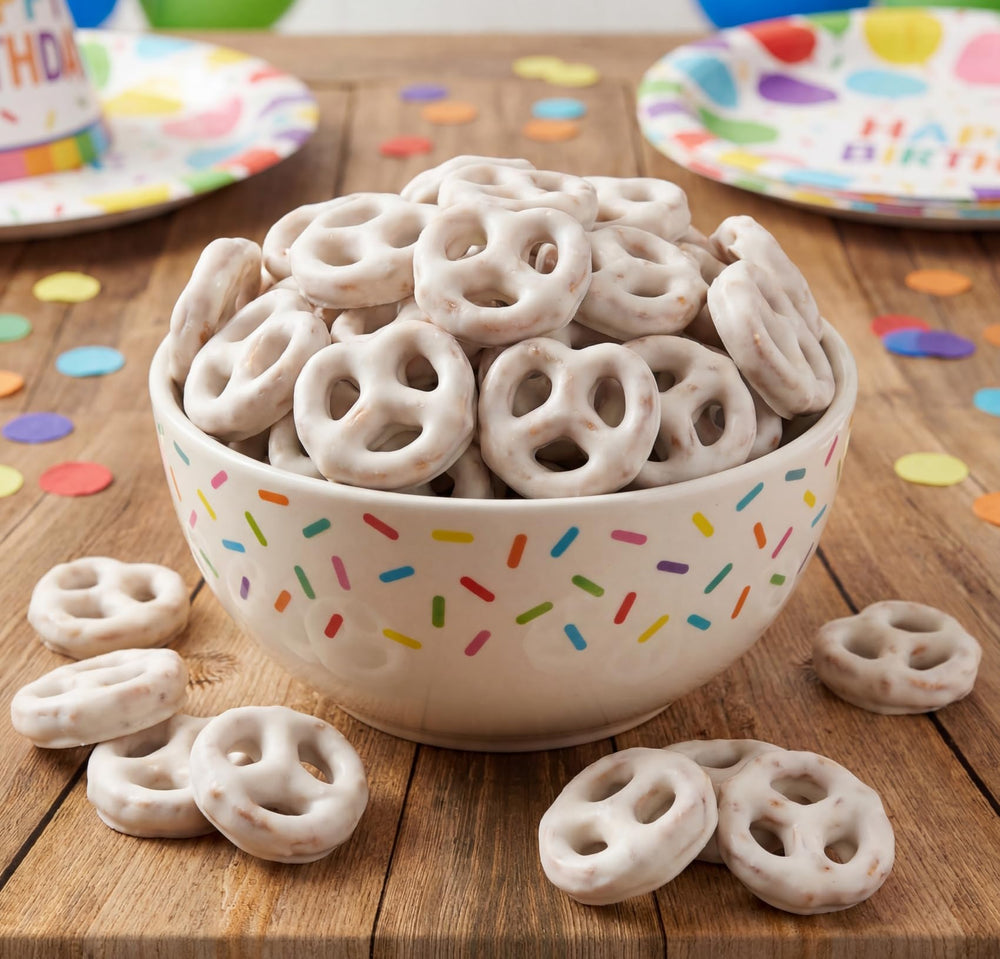 EMPORIUM pretzel cross-section revealing crunchy center and coating contrast