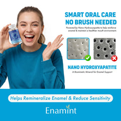 Enamint single gum piece close-up highlighting smooth texture and chew benefits