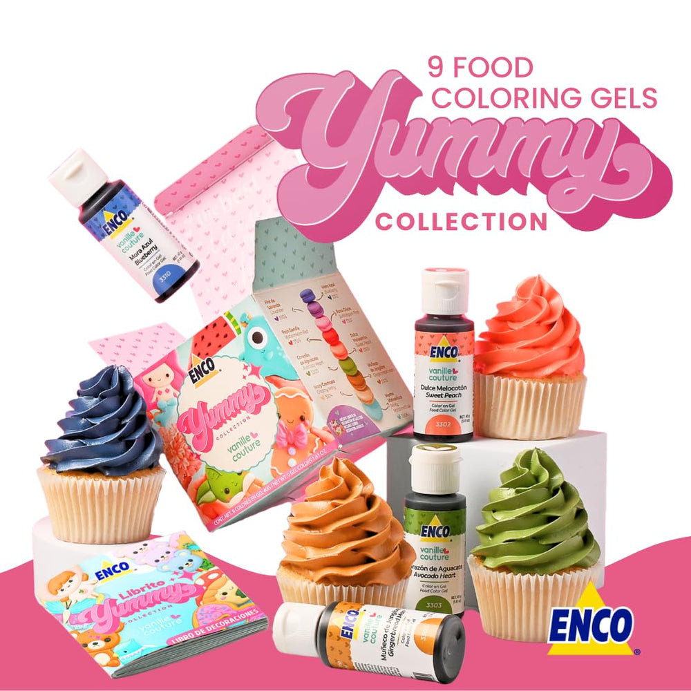 ENCO close-up of bottle labels highlighting colors and easy-to-squeeze cap benefit