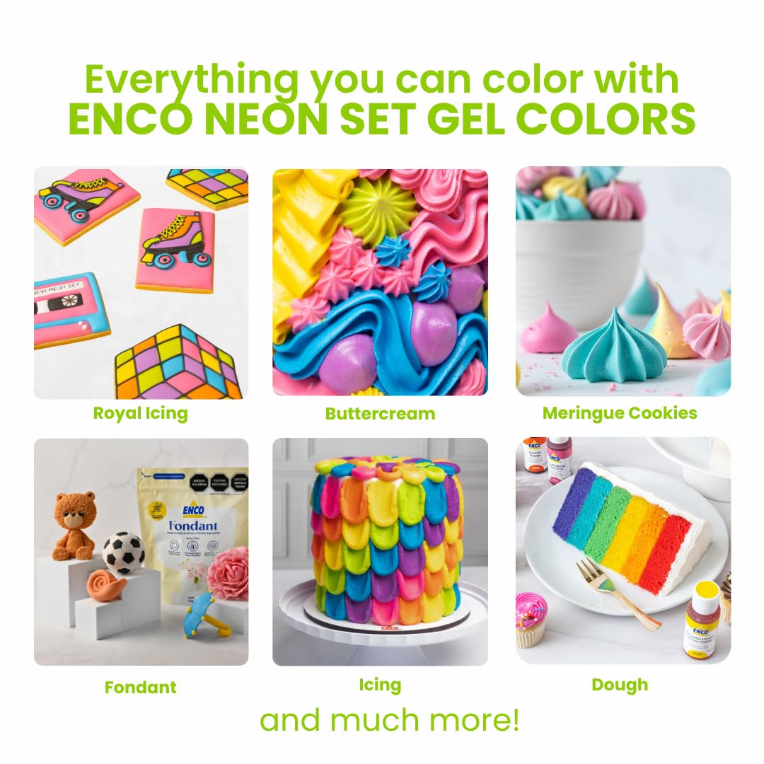 ENCO neon decorated cookie detail showing sharp, vibrant edible accents