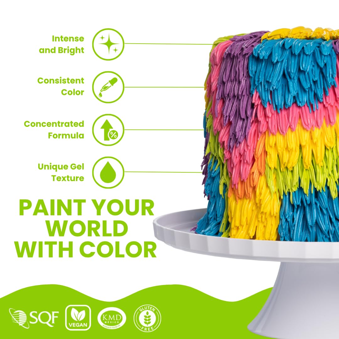 ENCO neon gel texture drop on spoon showing smooth paste for consistent mixing