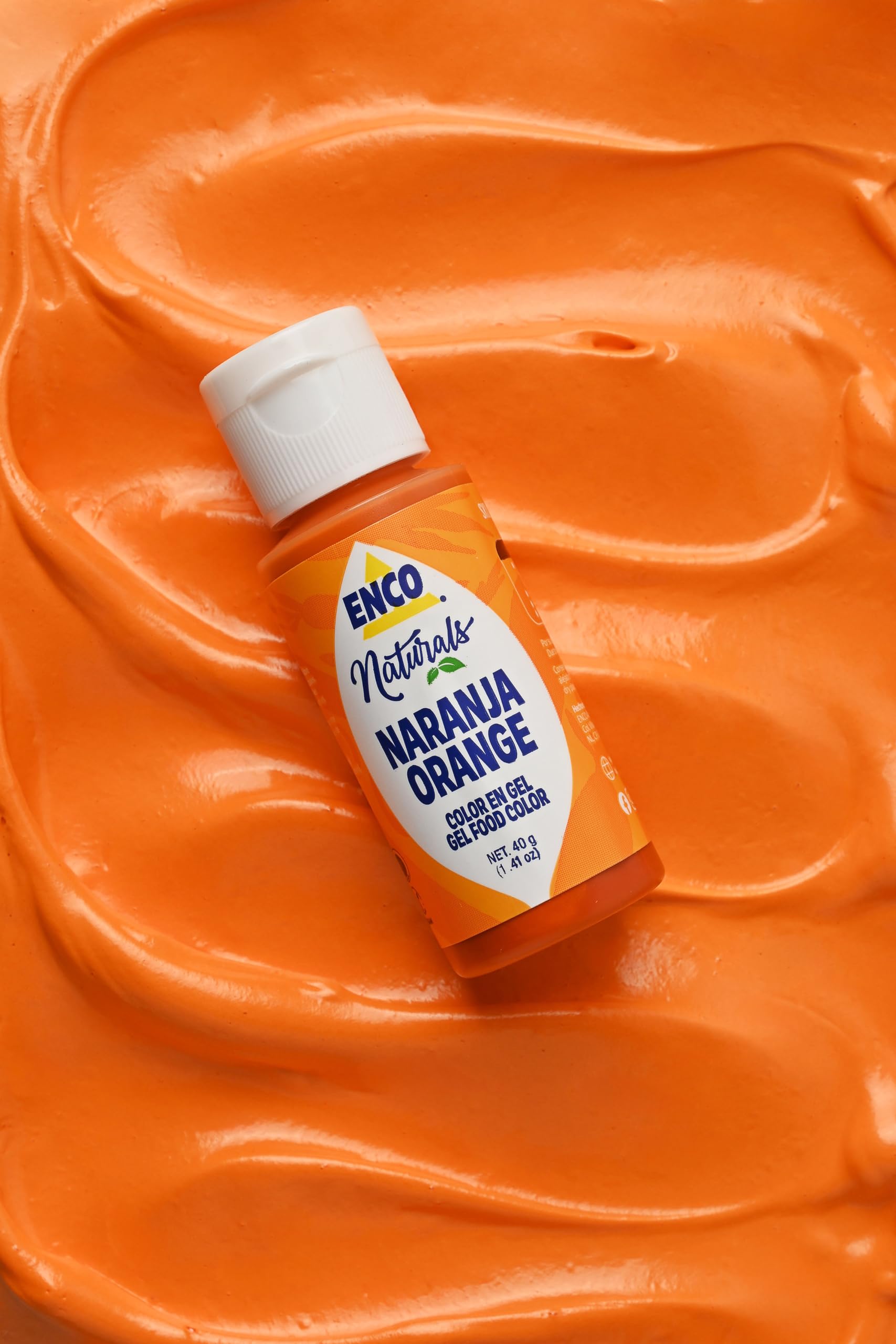 ENCO open tub showing smooth orange gel texture for precise color control benefits