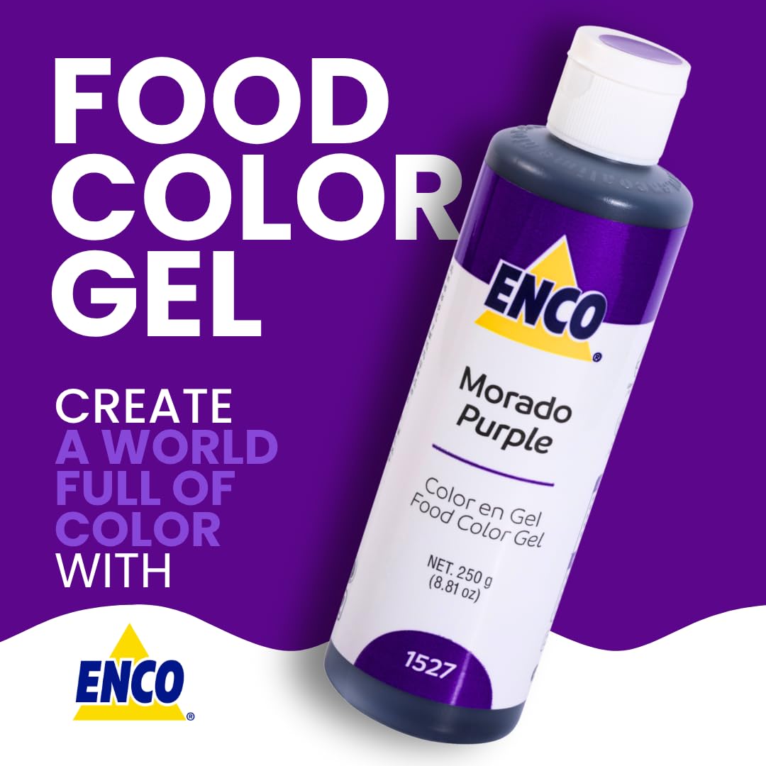 ENCO purple gel texture close-up demonstrating thick, highly pigmented consistency