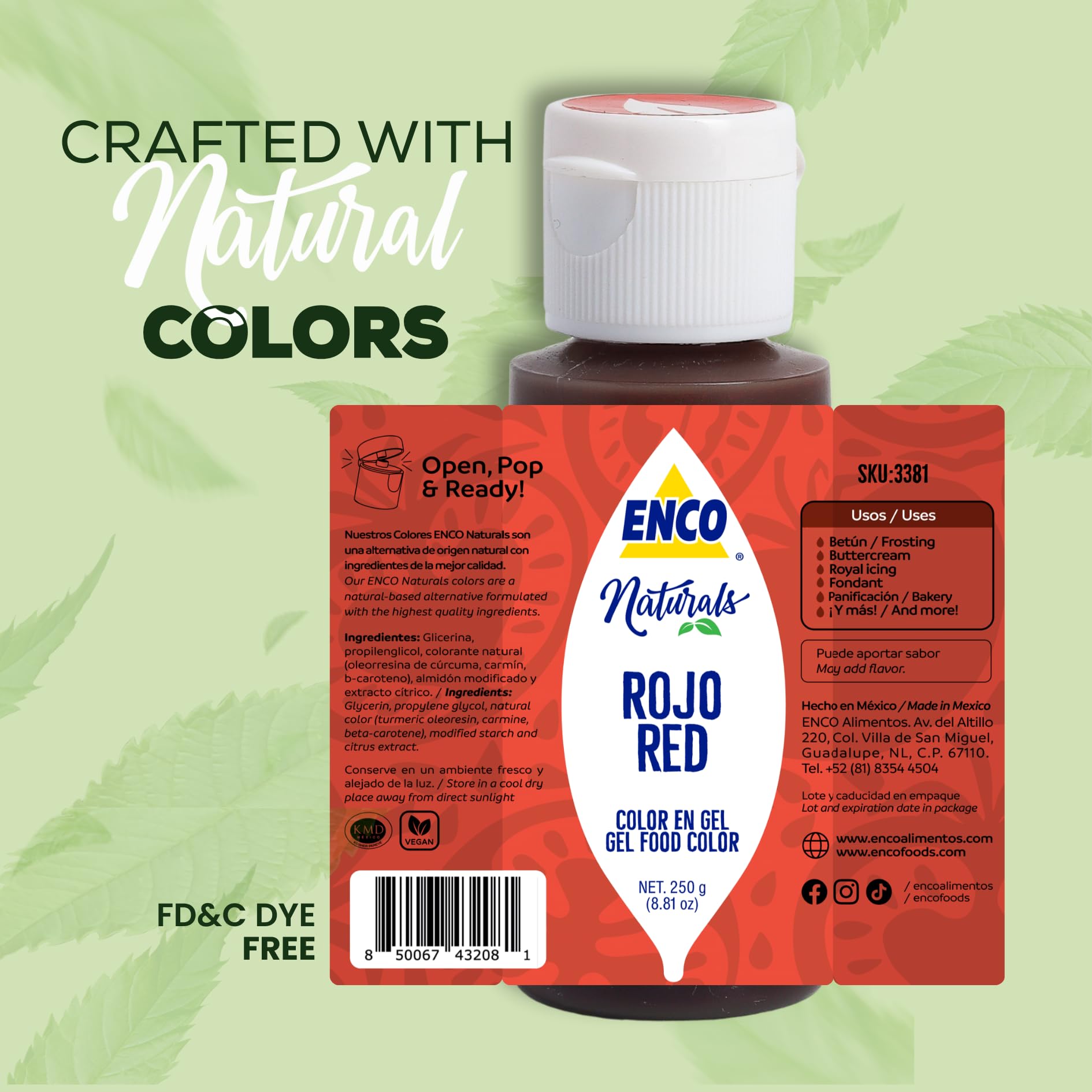 ENCO red gel blended into buttercream, demonstrating even color and vibrant finish benefit
