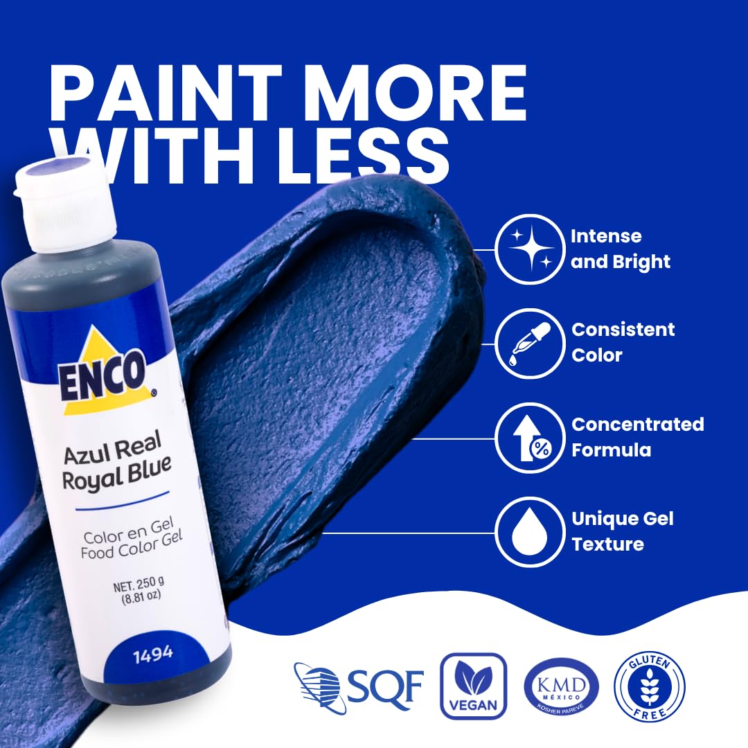 ENCO royal blue gel texture in jar showing thick pigment ideal for stable coloring