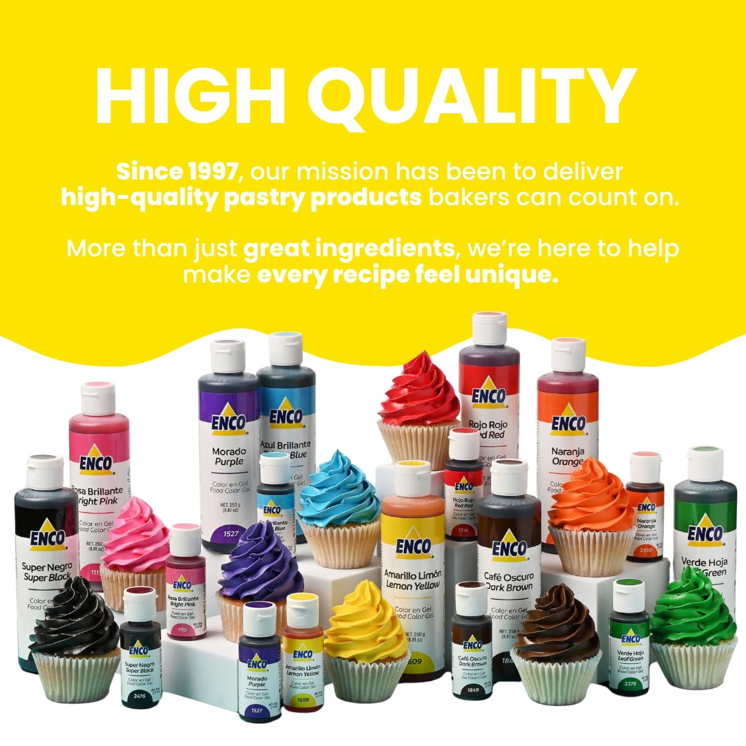 ENCO used on frosted cake in kitchen setting for vibrant color and finished presentation